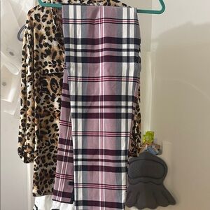 crown & ivy Plaid Ankle Pants - Pink and Black